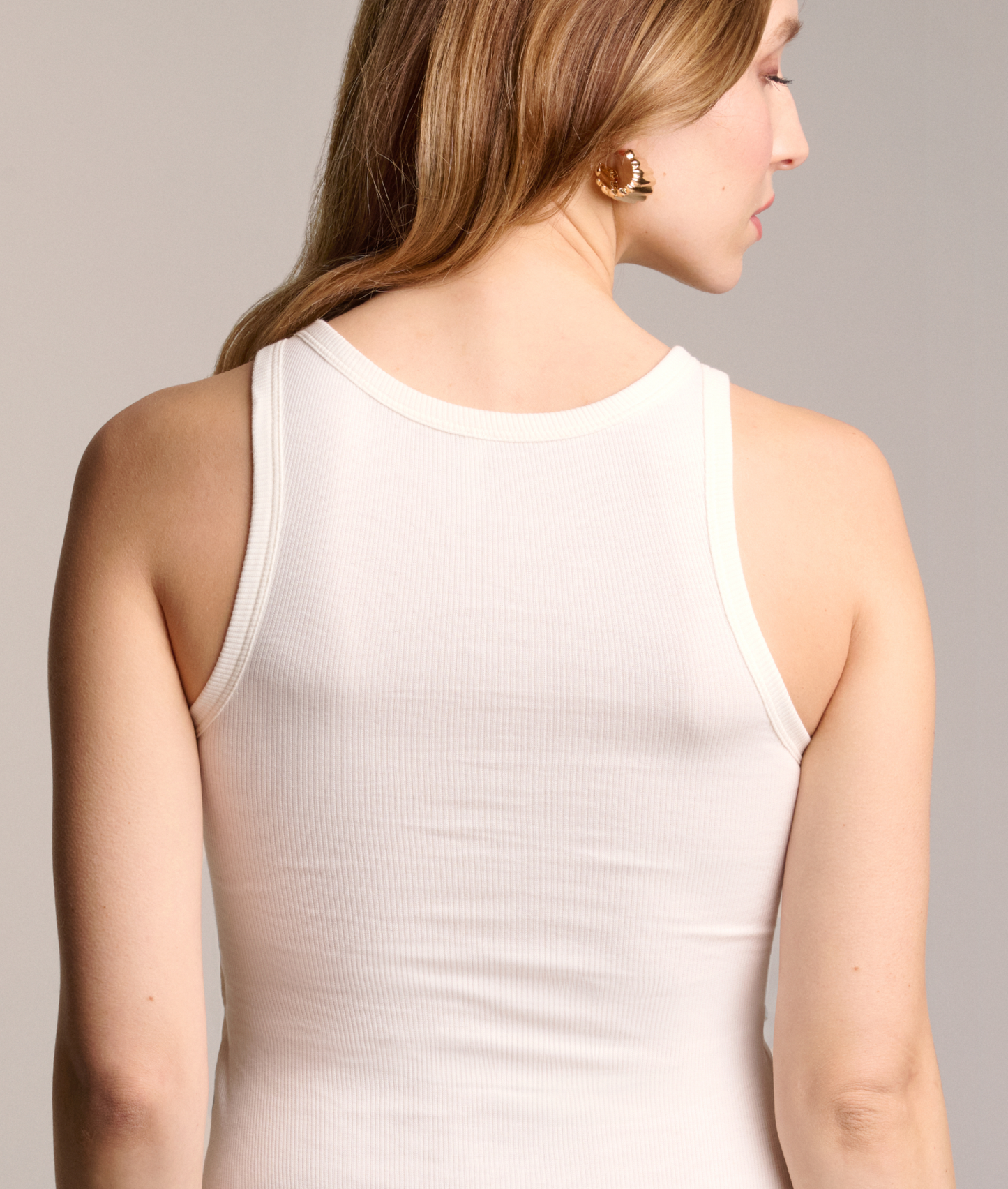 Ribbed Cotton Halter Top