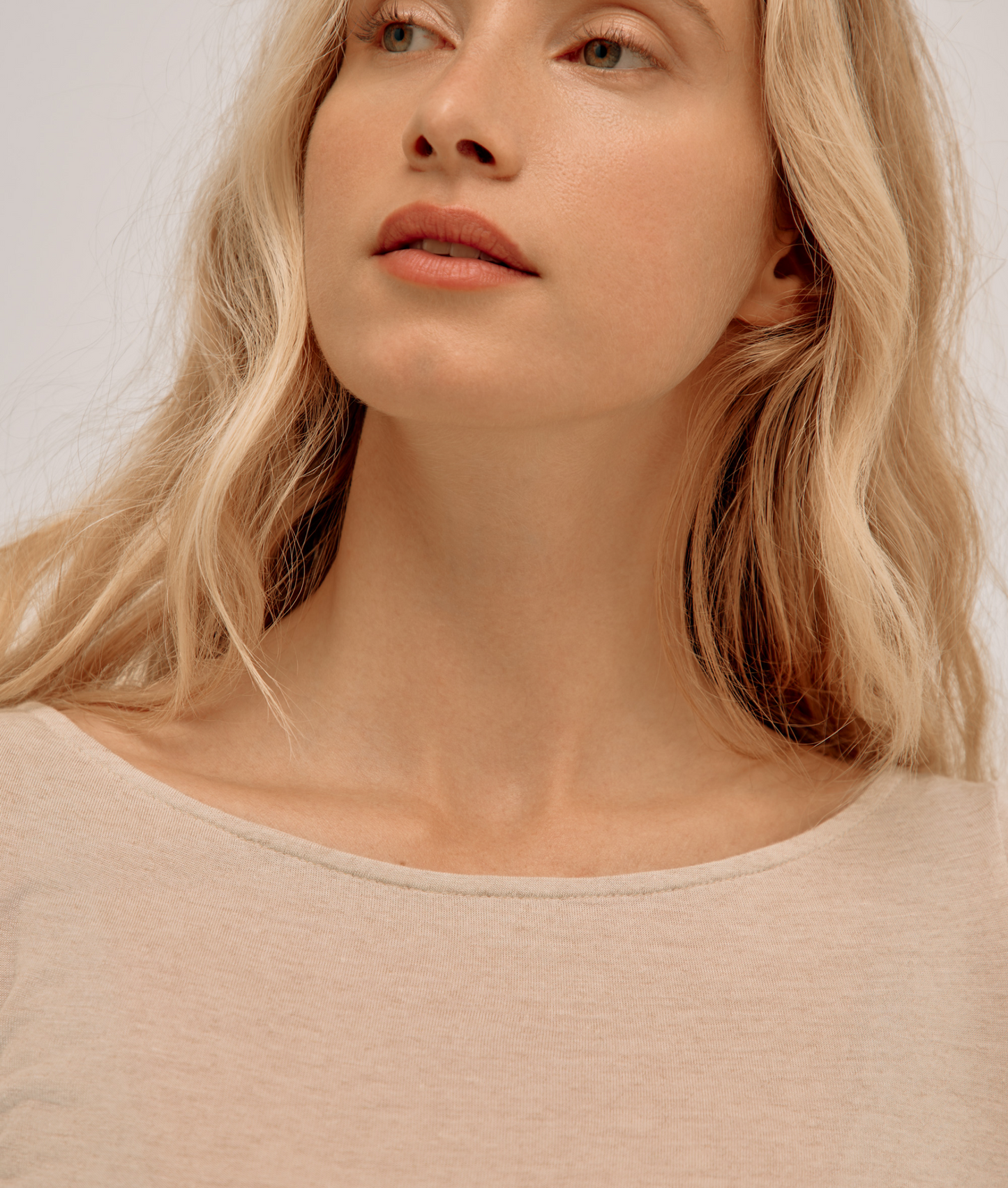 Top Encolure Évasée Cachemire & Modal - Beige
