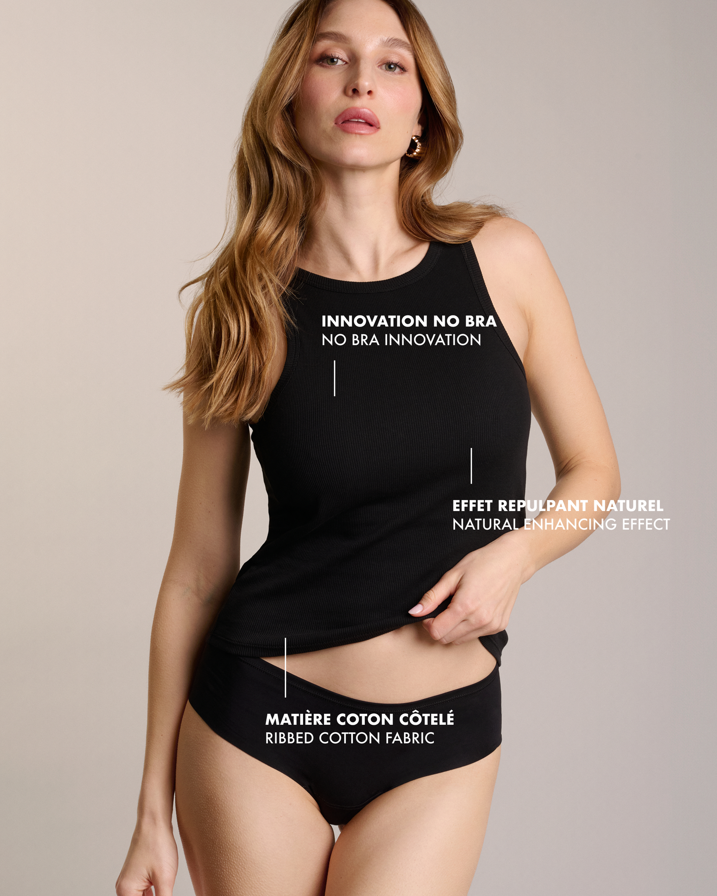 Ribbed Cotton Halter Top