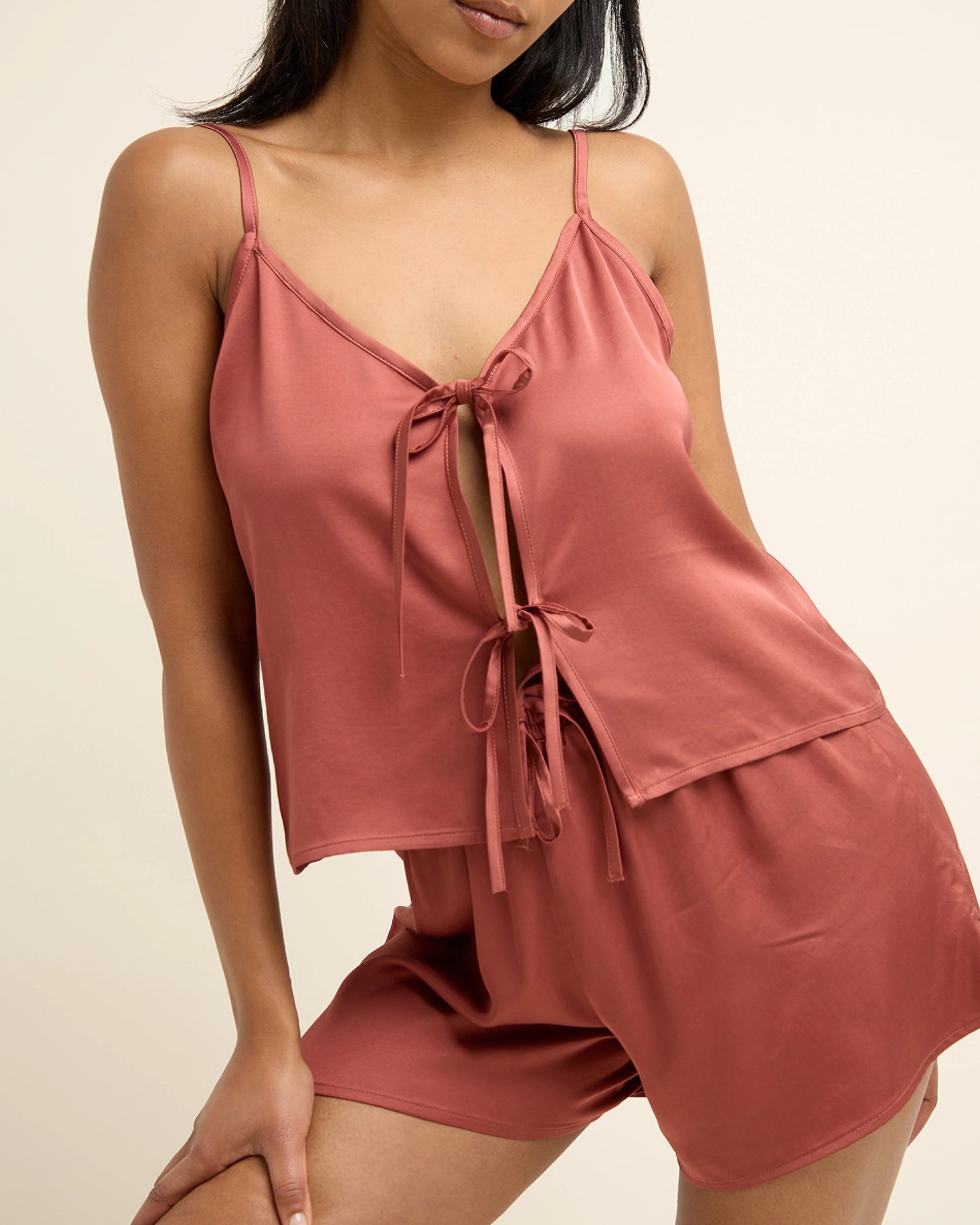 Short de Pyjama Satin - Terracotta