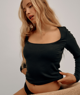Top Décolleté Carré Coton Croquet