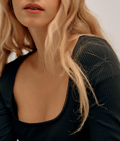 Top Décolleté Carré Coton Croquet