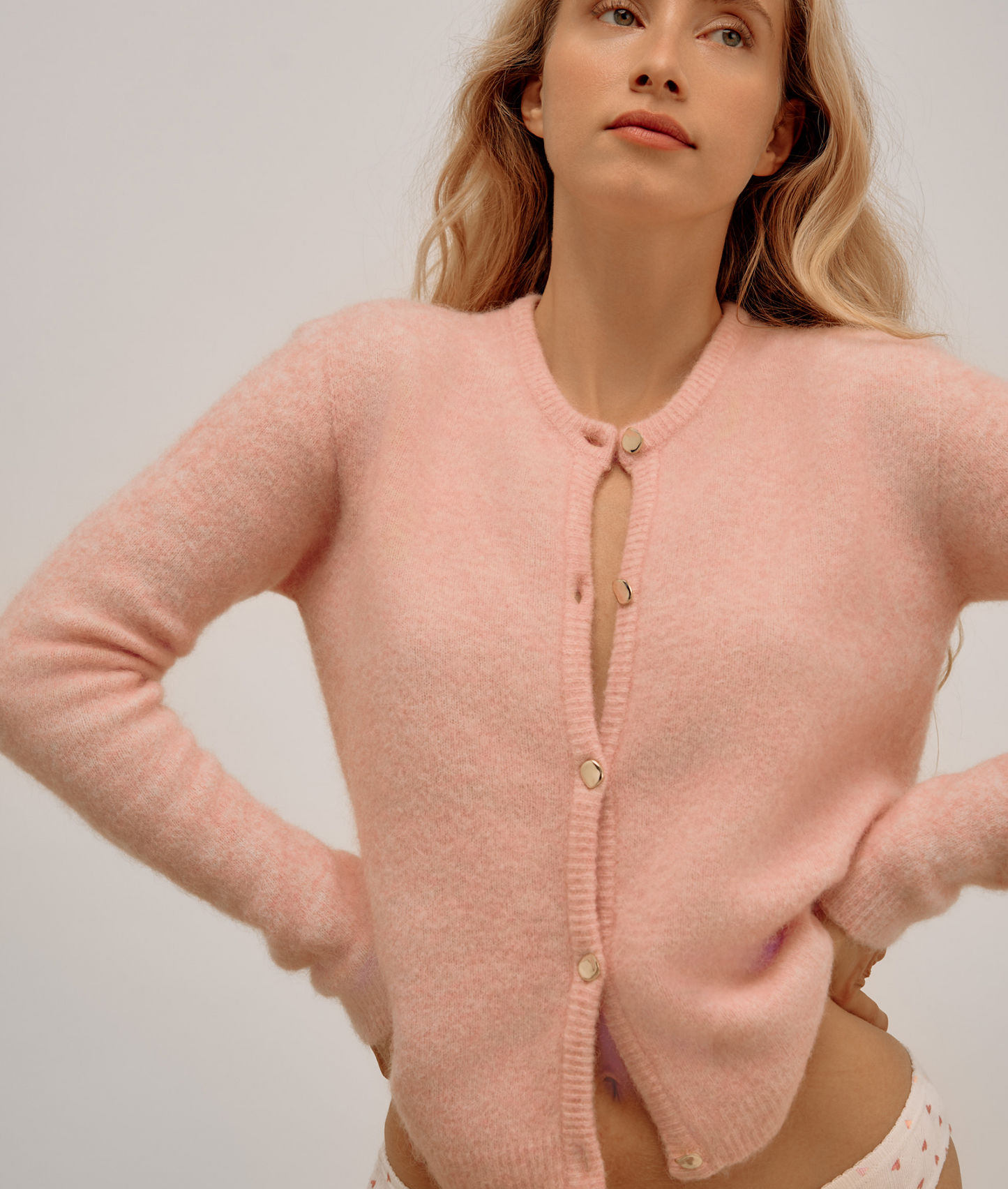 Cardigan Col Rond - Pink