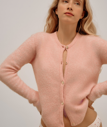 Cardigan Col Rond - Pink