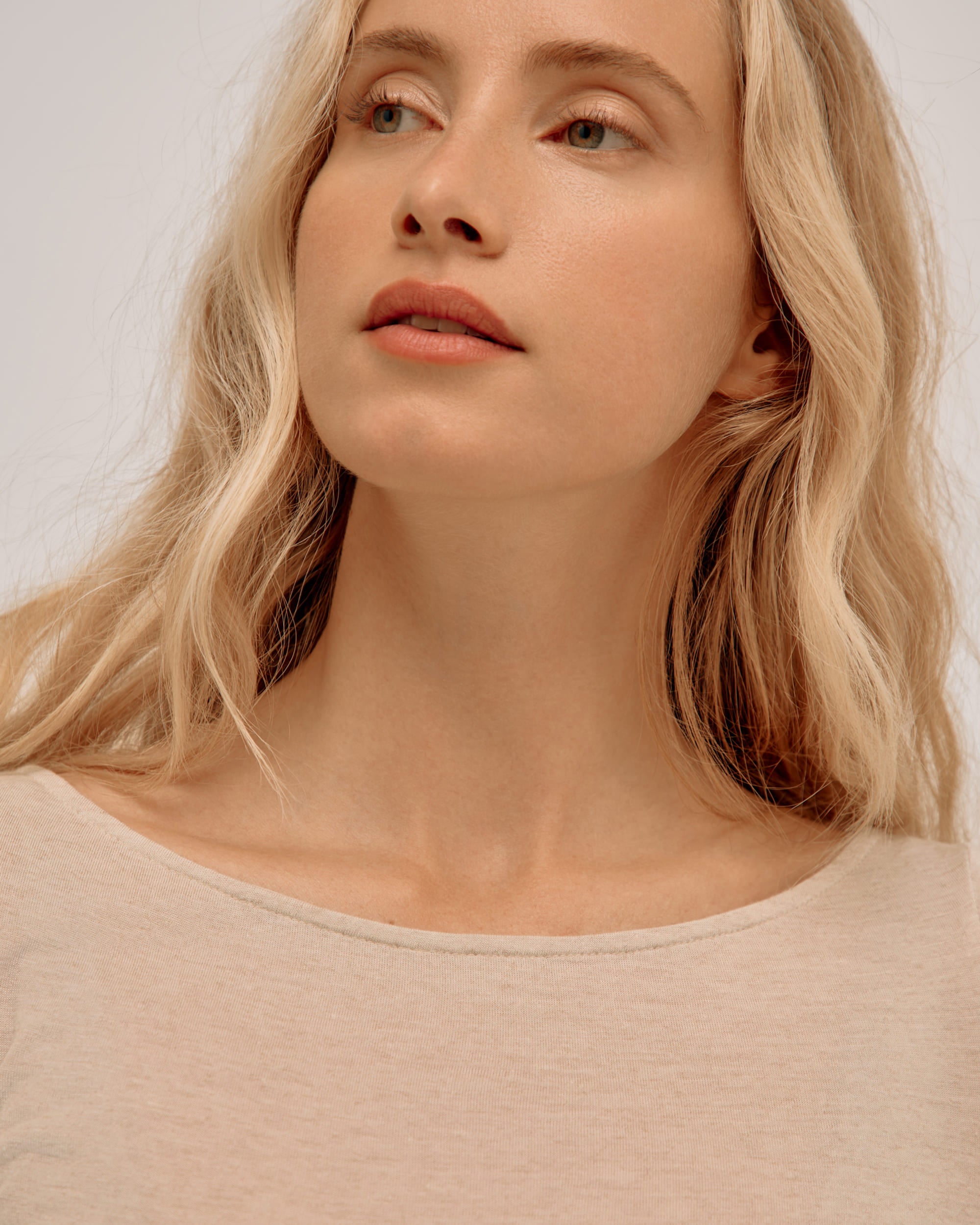 Top Encolure Évasée Cachemire & Modal - Beige