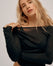 Flared Neck Cashmere & Modal Top - Dark