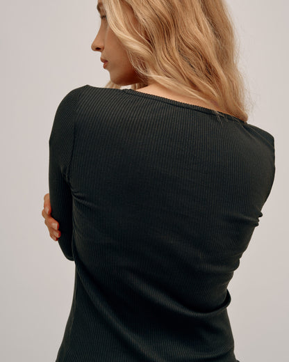 Top Décolleté Carré Coton Croquet