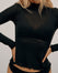 High Neck Cashmere & Modal Top - Dark
