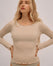 Top Encolure Évasée Cachemire & Modal - Beige