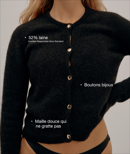 Cardigan Col Rond - Dark