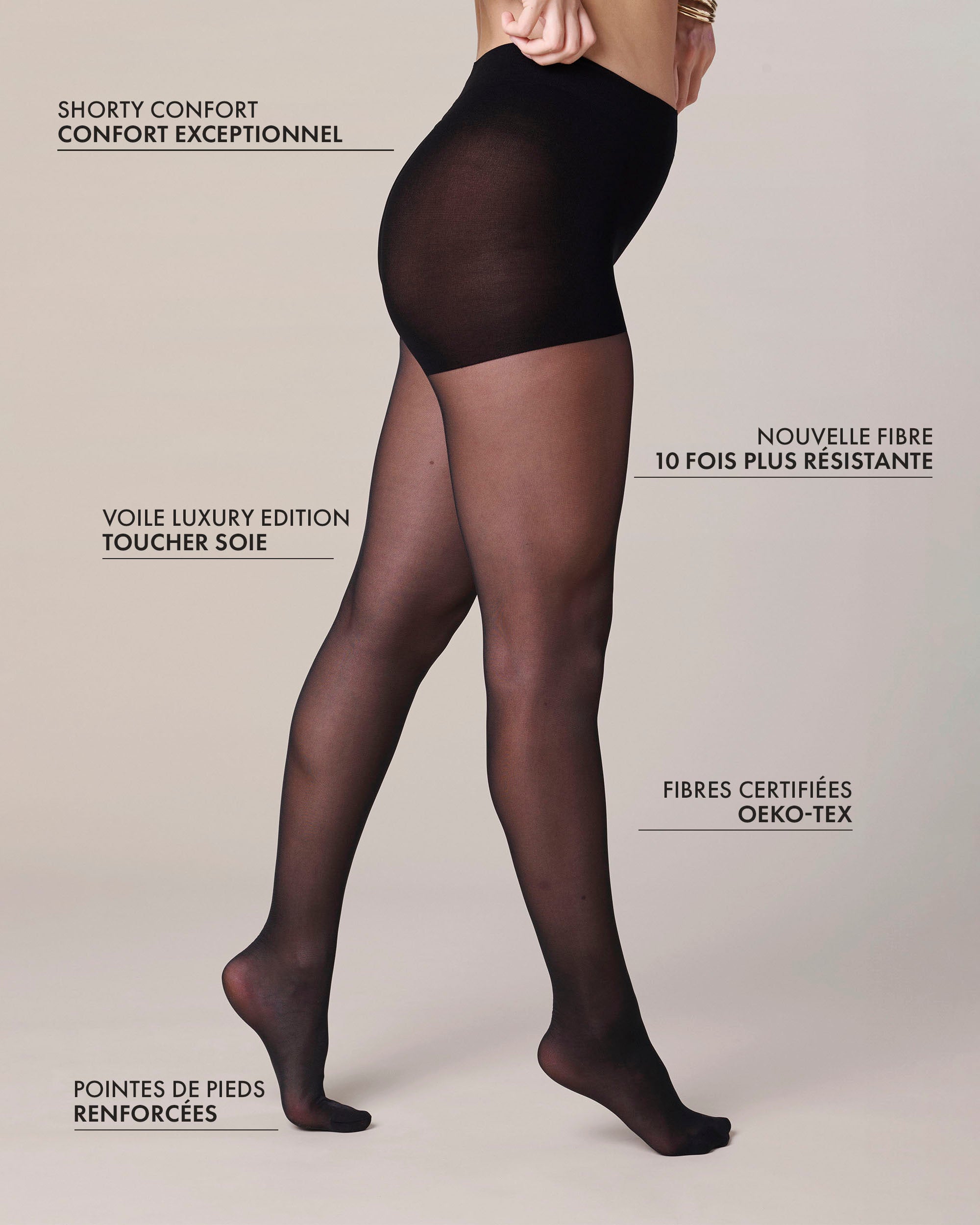 Le Collant Parfait - Shorty Confort - Dark 40D