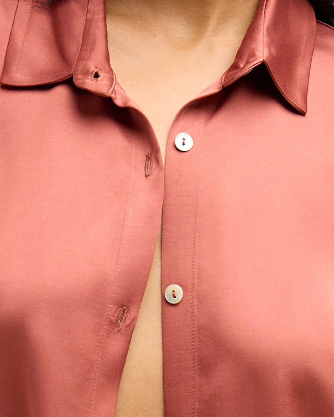 Chemise de Pyjama Oversized Satin - Terracotta