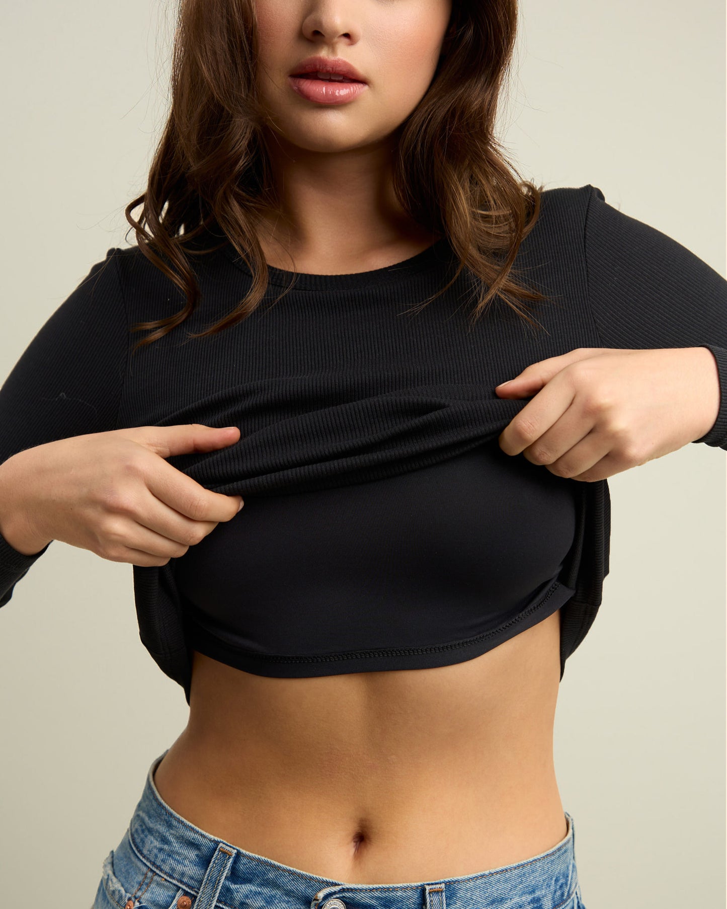 Top Manches Longues Coton Côtelé