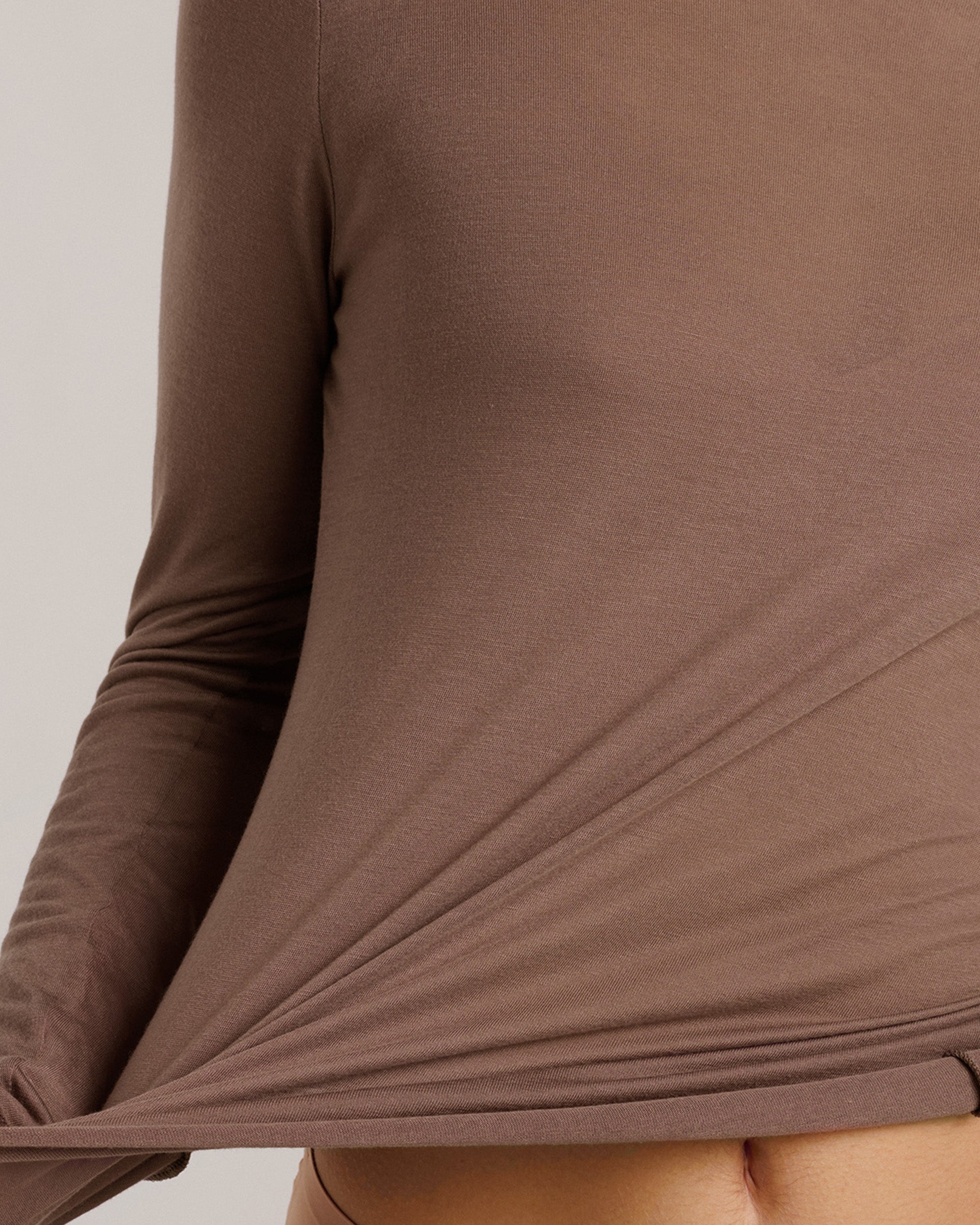 Silk-touch high-neck top