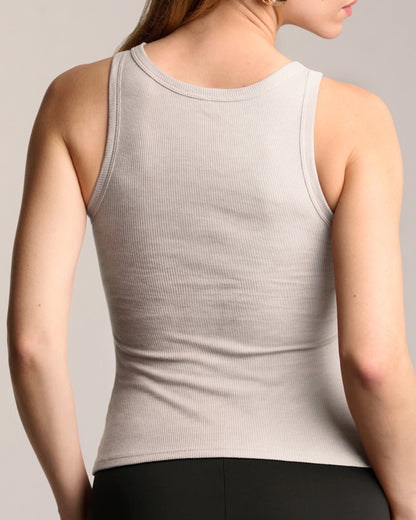 Ribbed Cotton Halter Top