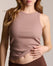 Top Encolure Américaine Coton Côtelé - Light Taupe