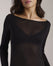 Flared Neck Cashmere & Modal Top - Dark