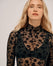 Flocked Tulle High-Neck Top