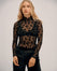 Flocked Tulle High-Neck Top
