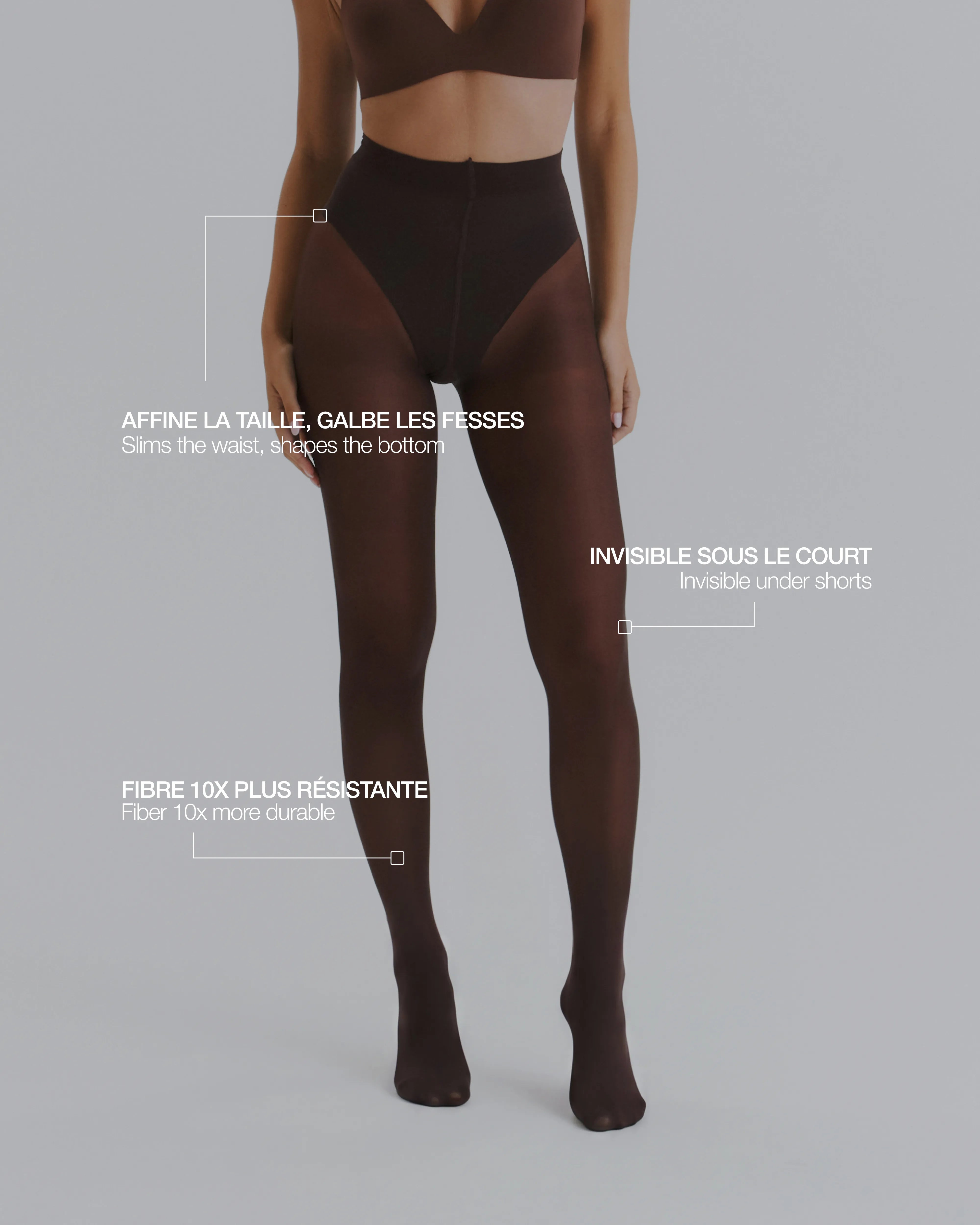 Collant Bikini Sculptant - Brown 40D
