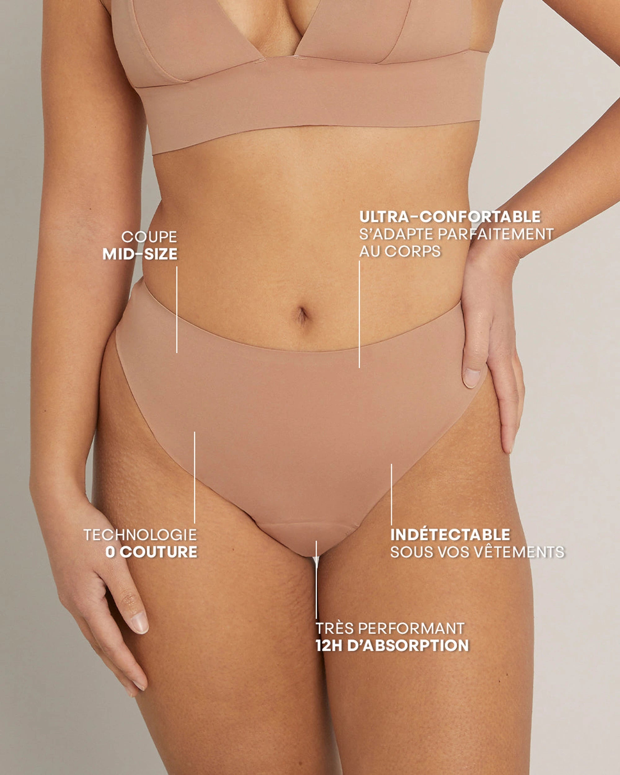 Perfect Menstrual Culotte - Mid-rise - Nude