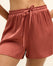 Satin Pajama Shorts - Terracotta