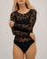 Flocked Tulle Long-Sleeve Bodysuit