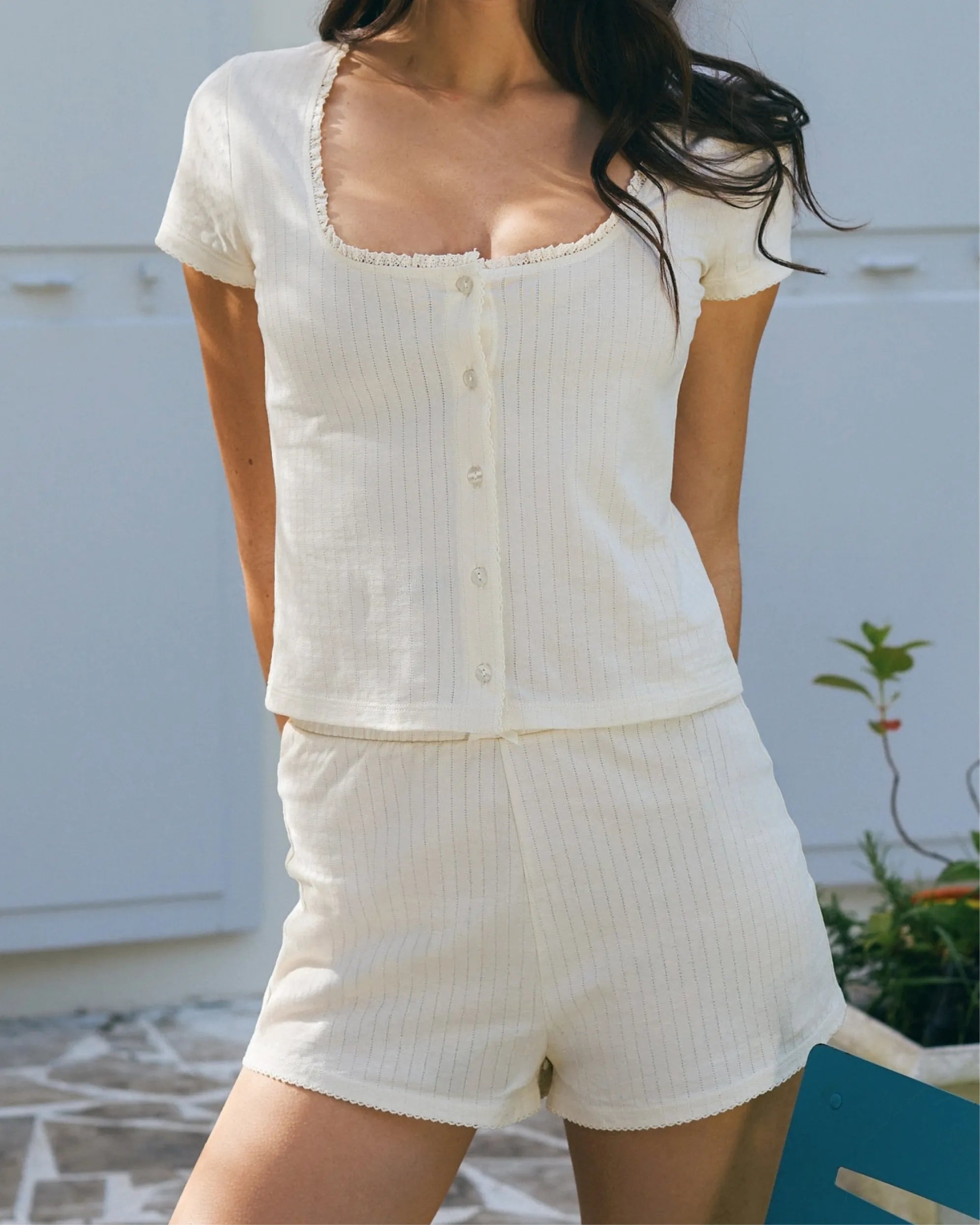 Haut de pyjama - Off-White - Blooming Night