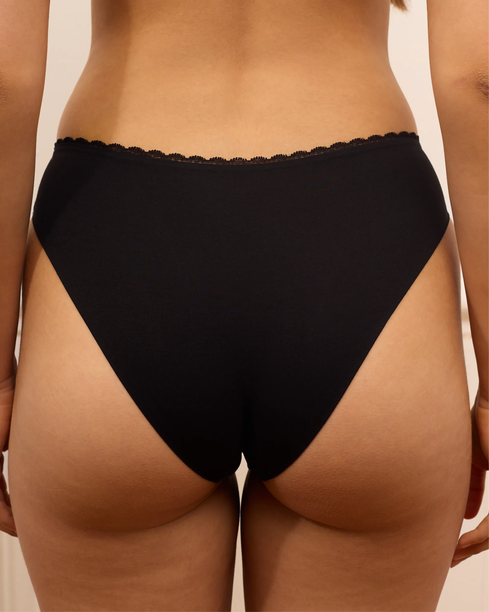 Cotton Lace Brief - Dark