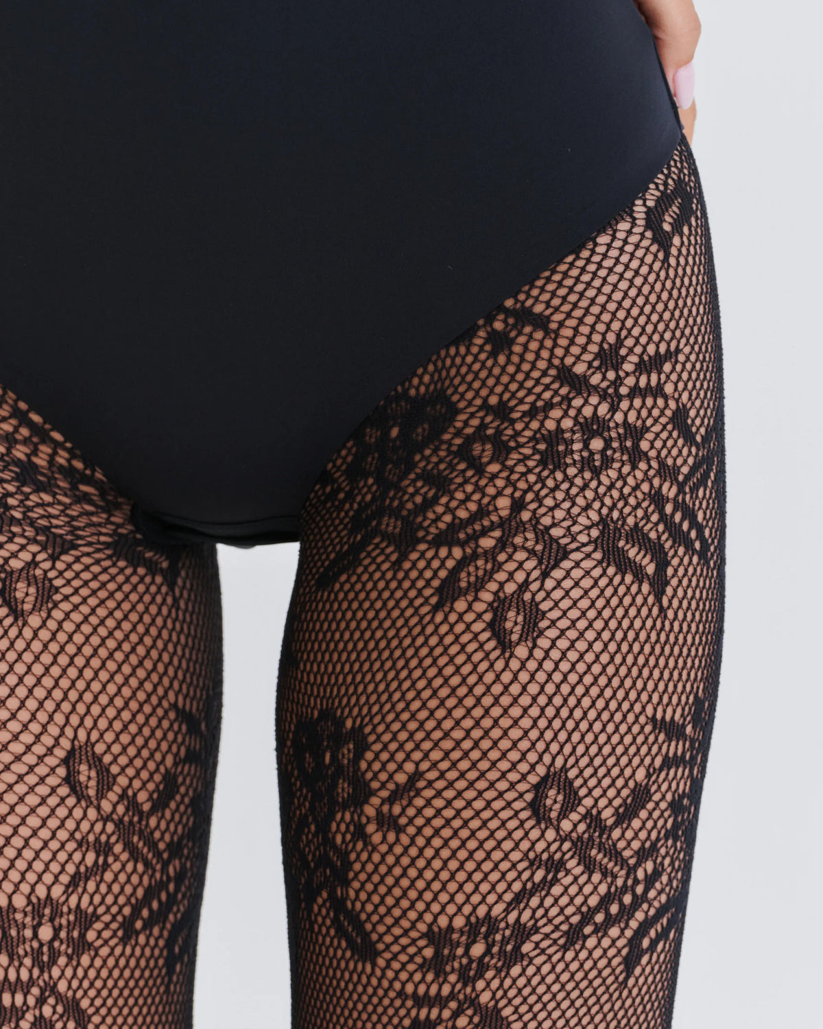 Collant Dentelle Florale - Dark