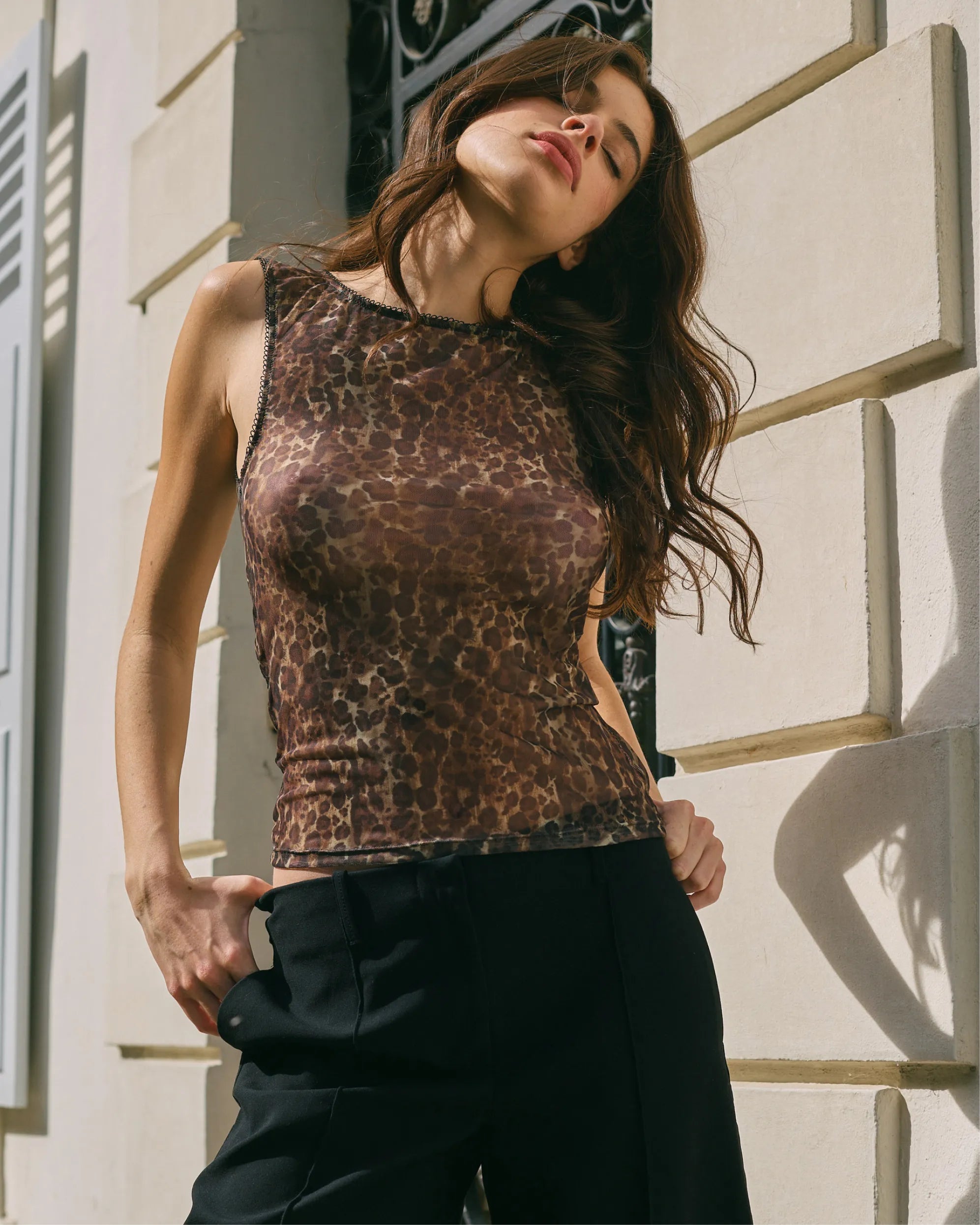 Tank top - Mesh Affair Leopard