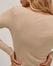 Cashmere & Modal Lace Plunging-Neckline Top - Beige