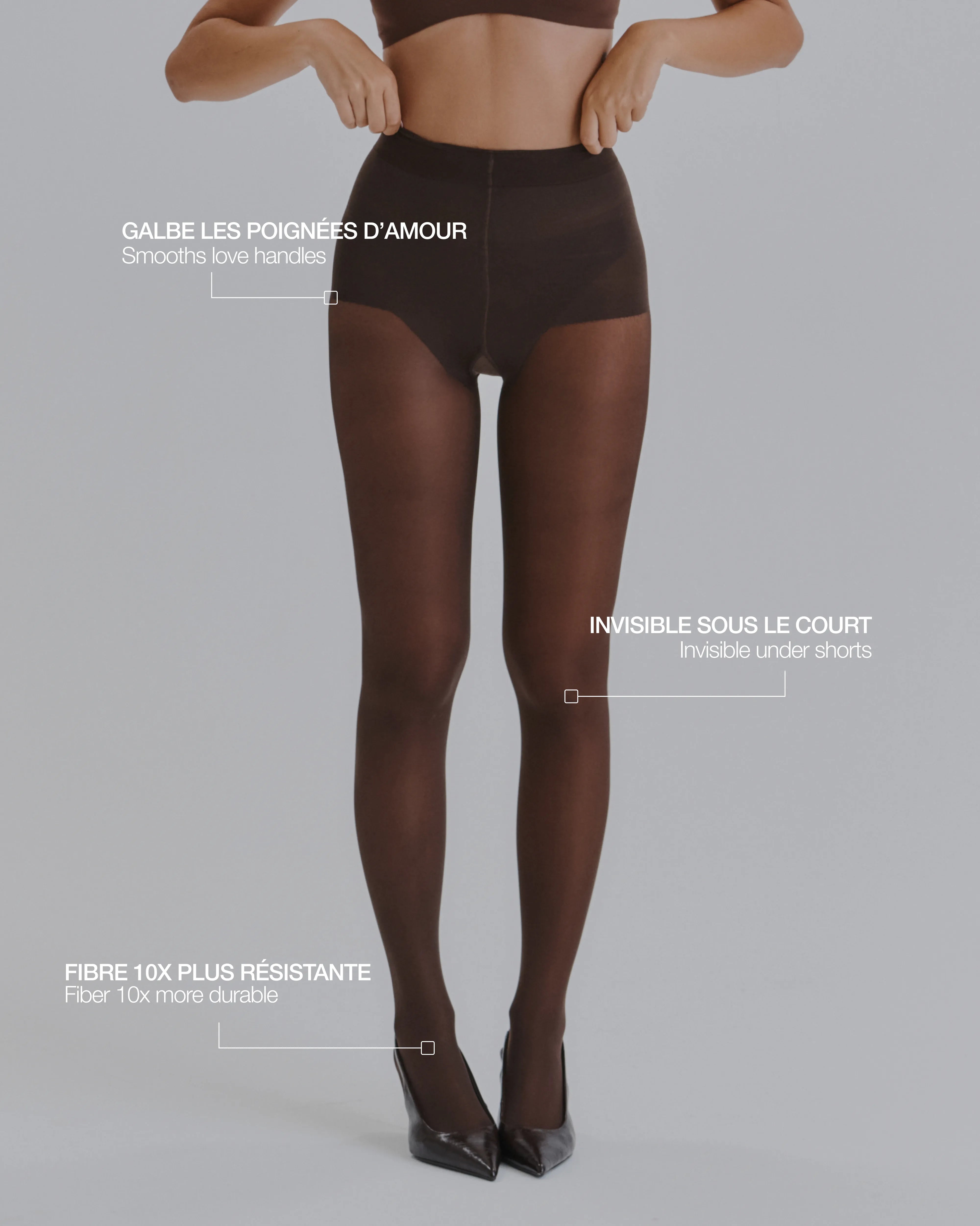Collant Hip Sculpt - Brown 40D