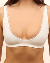 Brassière Hot Décolleté Cotton Lace - Off White