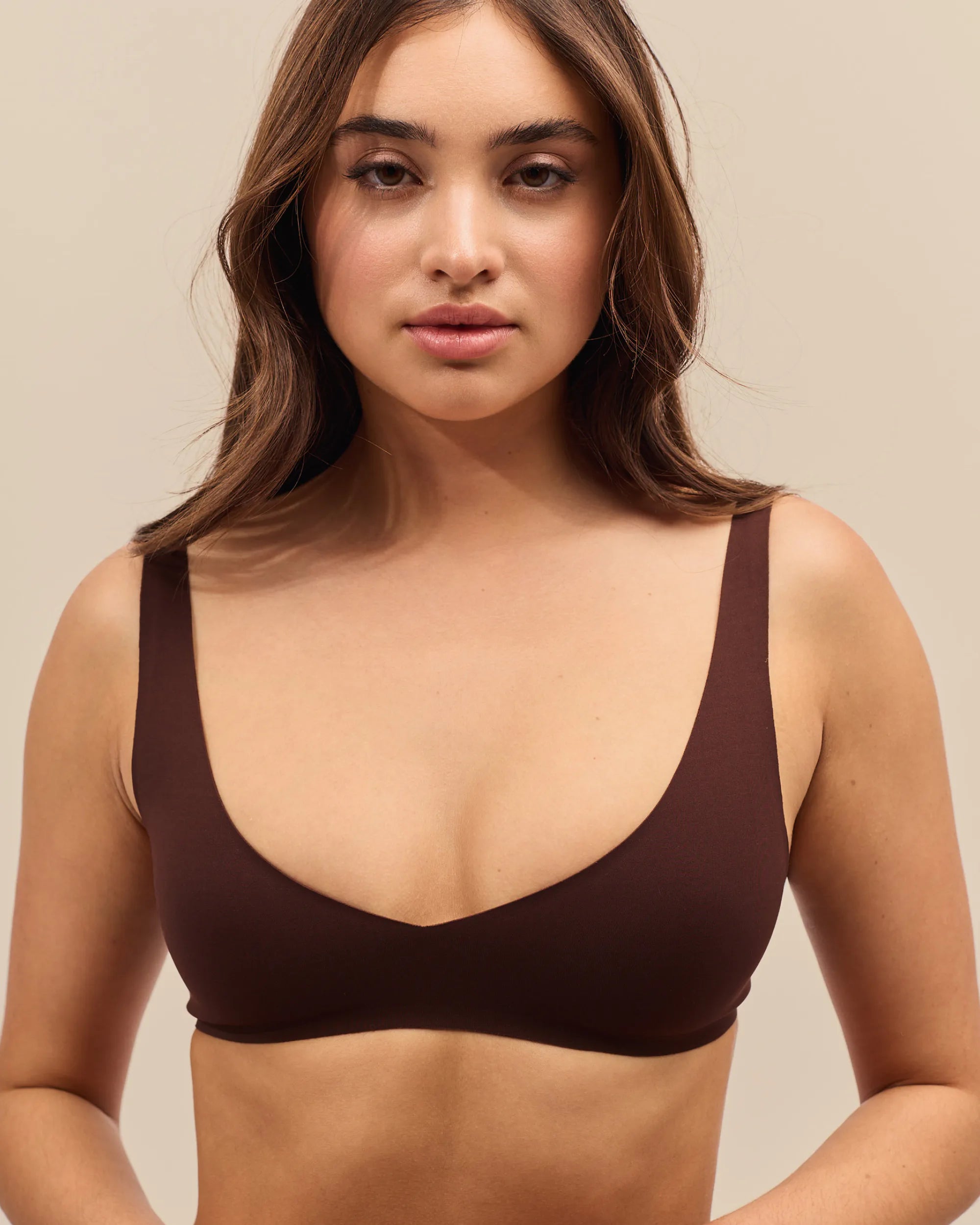 Hot Deep Plunge Mini Bra - Espresso