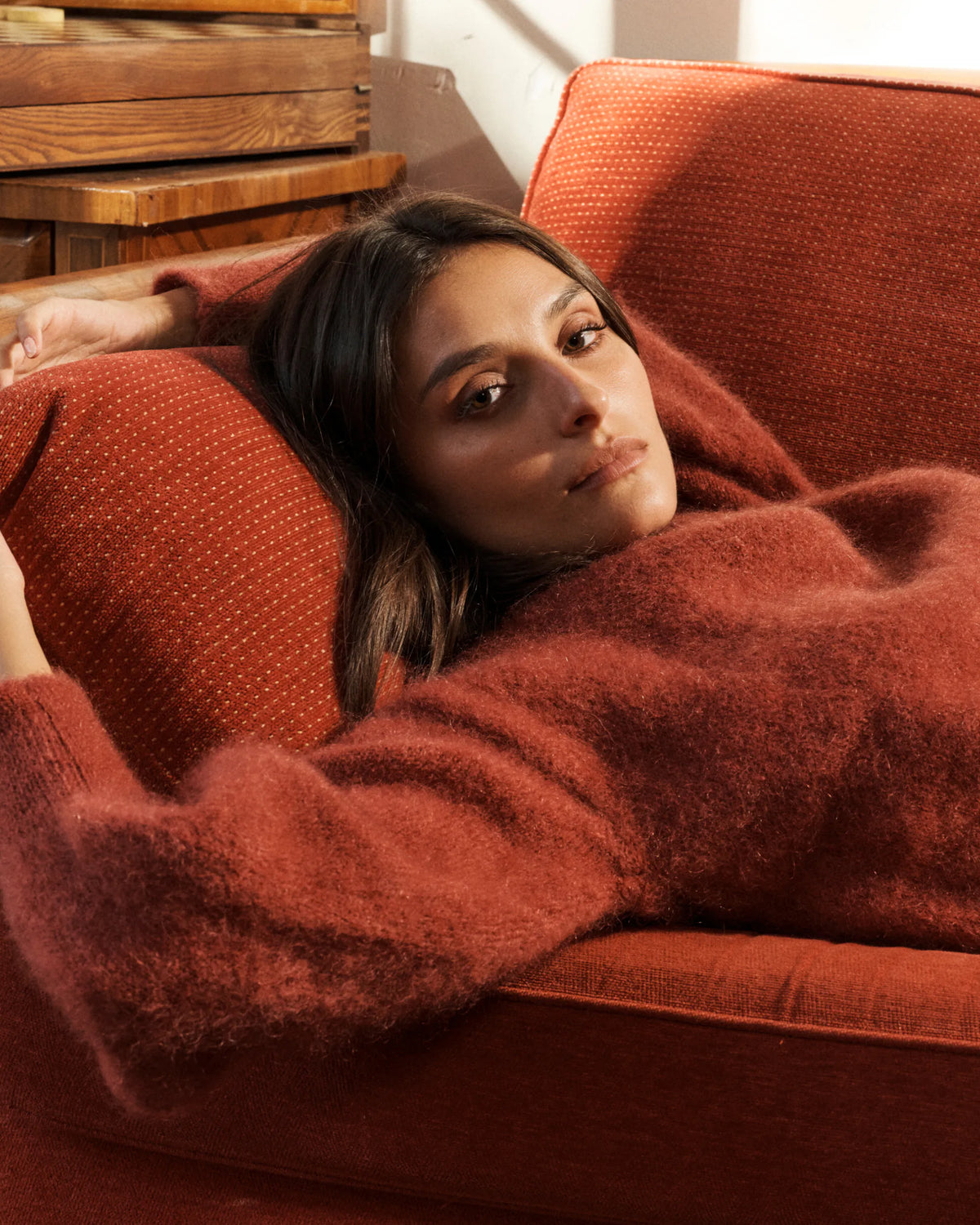 Cable-Knit Sweater - Terracotta