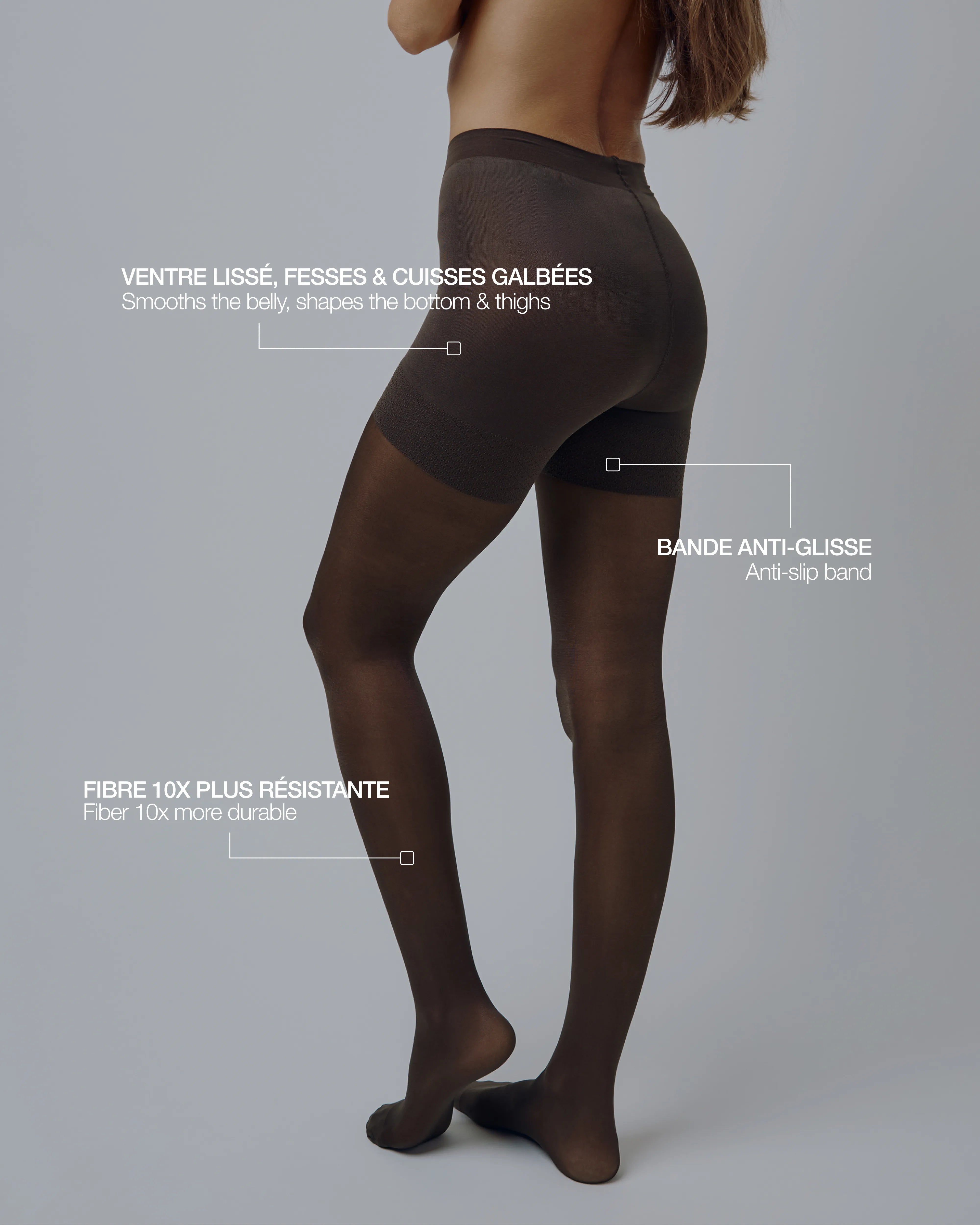 Collant Shorty Sculptant - Brown 40D