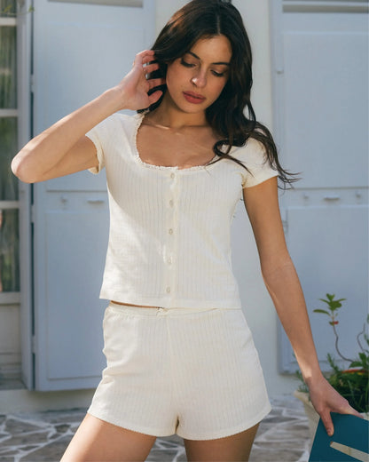Short de pyjama - Off-White - Blooming Night