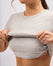 Cotton Round Neck No Bra T-Shirt - Light Grey