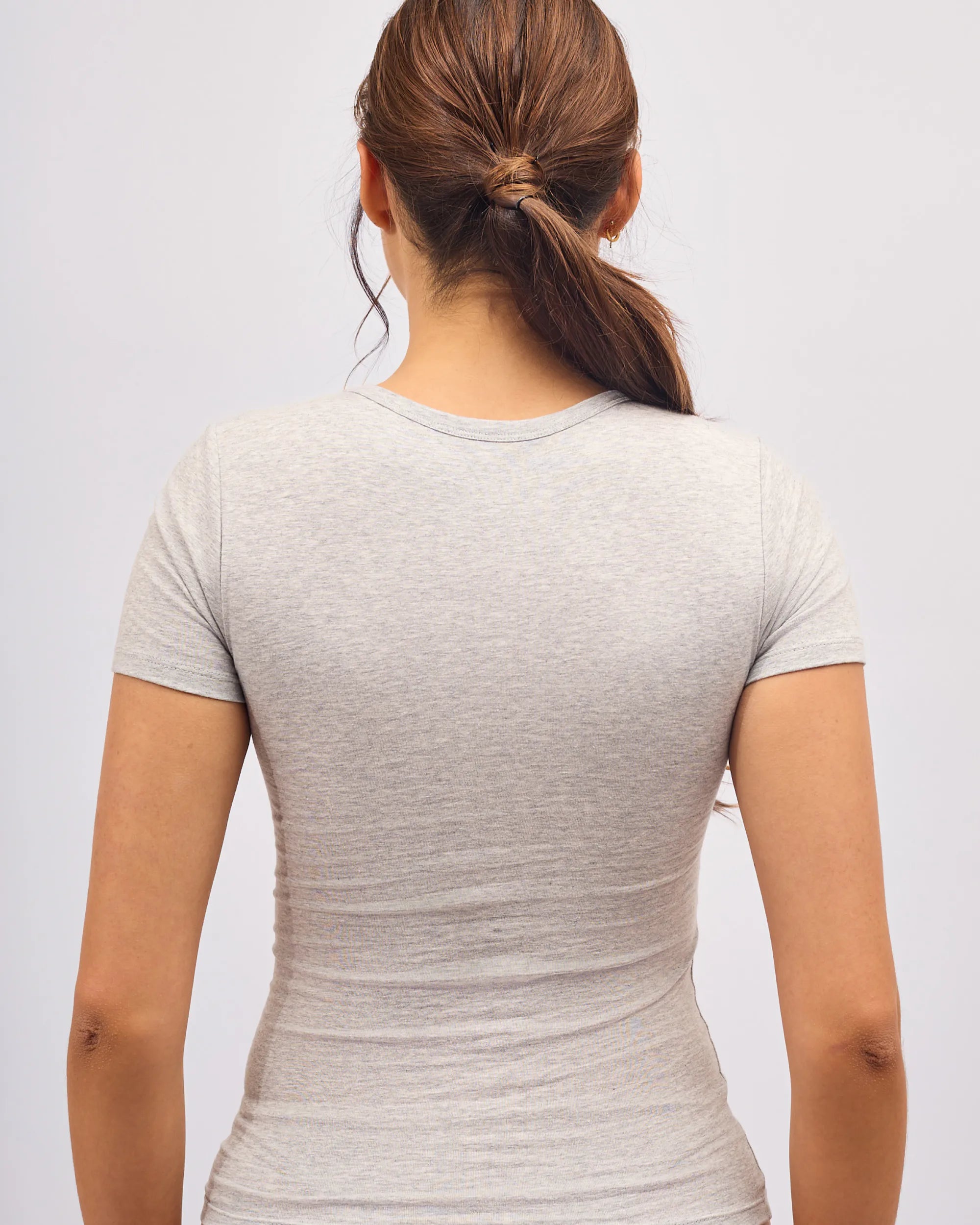 Tee-Shirt Col Rond Coton No Bra - Light Grey