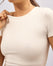 Cotton No Bra Round Neck T-Shirt - Off White