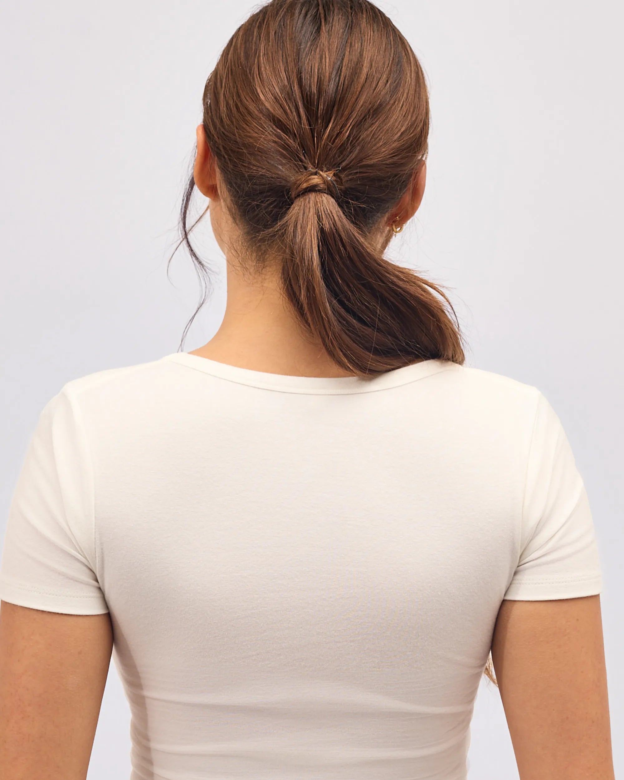 Cotton No Bra Round Neck T-Shirt - Off White