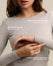 Ribbed Long Sleeve Cotton Top - Light Grey
