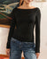 Top Col Bateau Manches Longues  - Dark