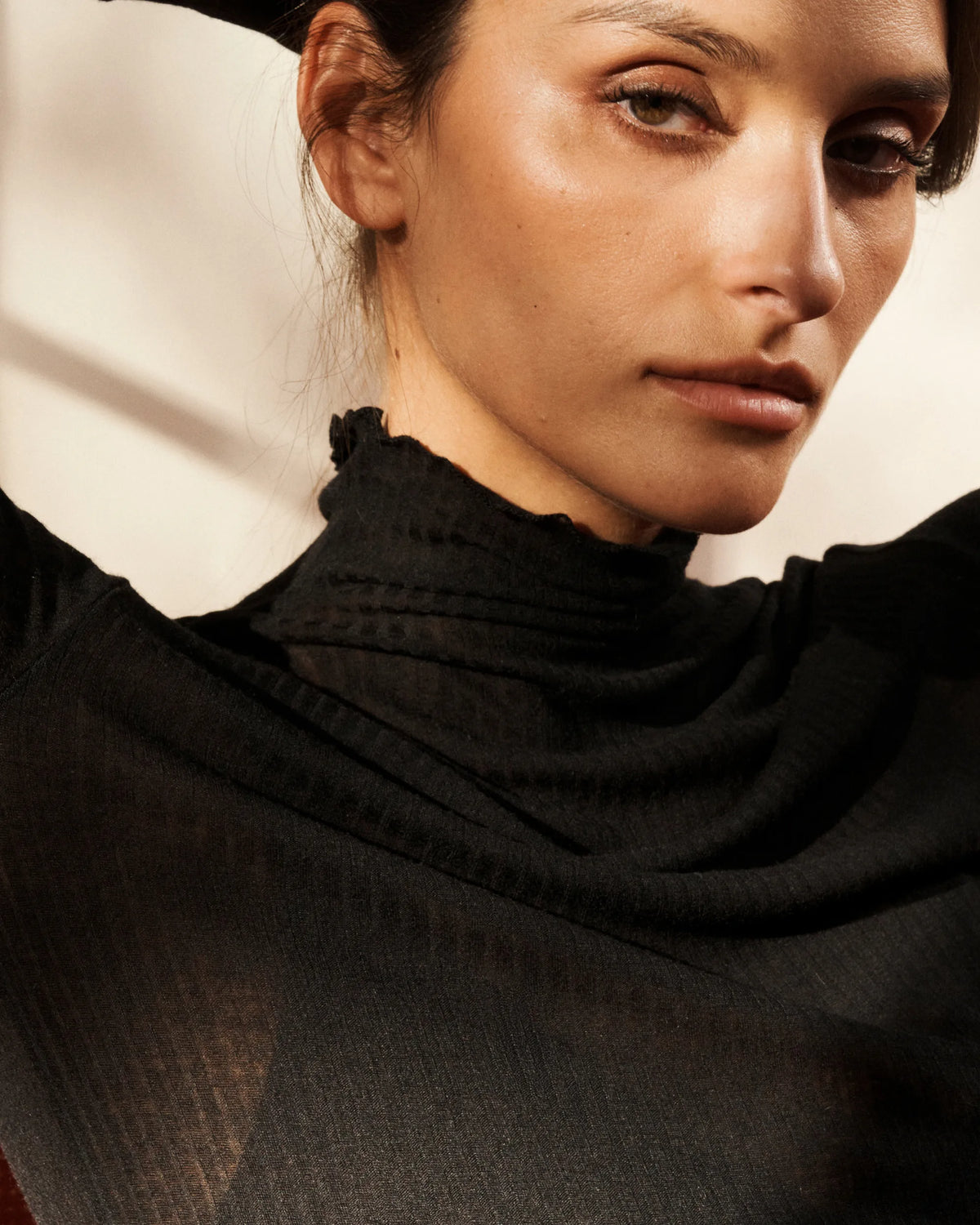 Long Sleeve Mock Neck Top - Dark