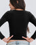 Top Col V Manches Longues Coton No Bra - Dark