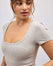 Cotton No Bra Décolleté T-Shirt - Light Grey