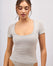 Cotton No Bra Décolleté T-Shirt - Light Grey