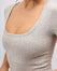 Cotton No Bra Décolleté T-Shirt - Light Grey