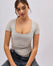 Cotton No Bra Décolleté T-Shirt - Light Grey